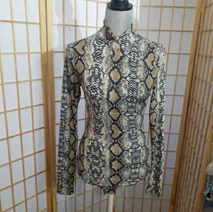 Snakeskin print body suit